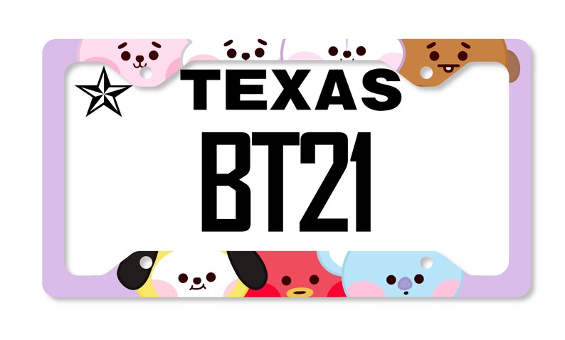 BT21 Inspired License Plate Frame