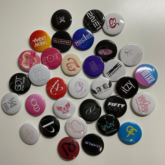 KPOP Girl Group/Co-Ed Group Logo 1"/1.25" Pinback Button