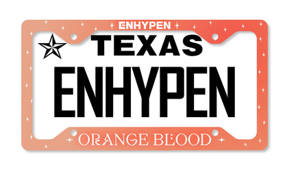 ENHYPEN Orange Blood Inspired License Plate Frame & Car Coaster Bundle