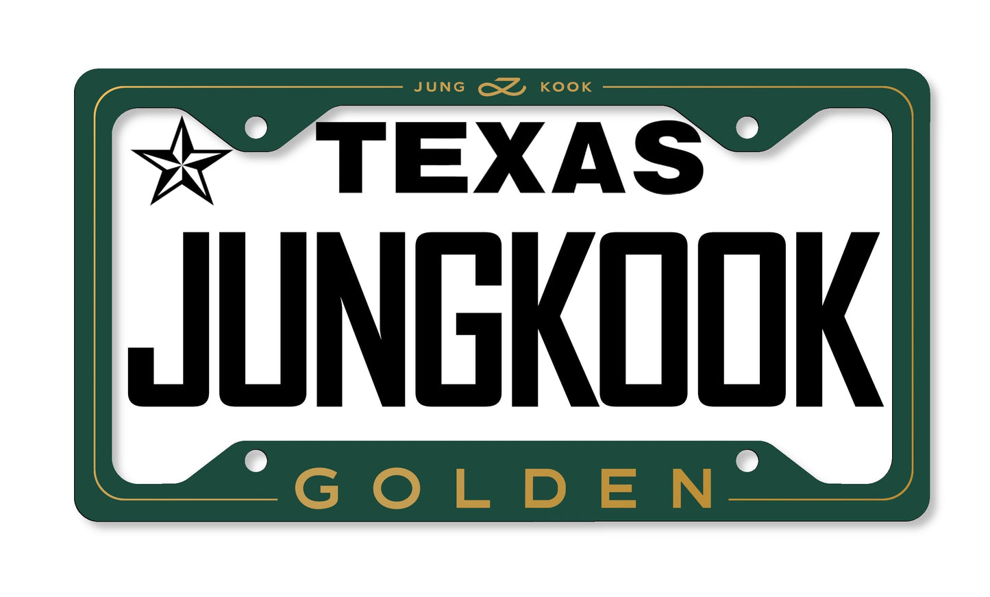 BTS Jungkook Golden Inspired License Plate Frame & Car Coaster Bundle