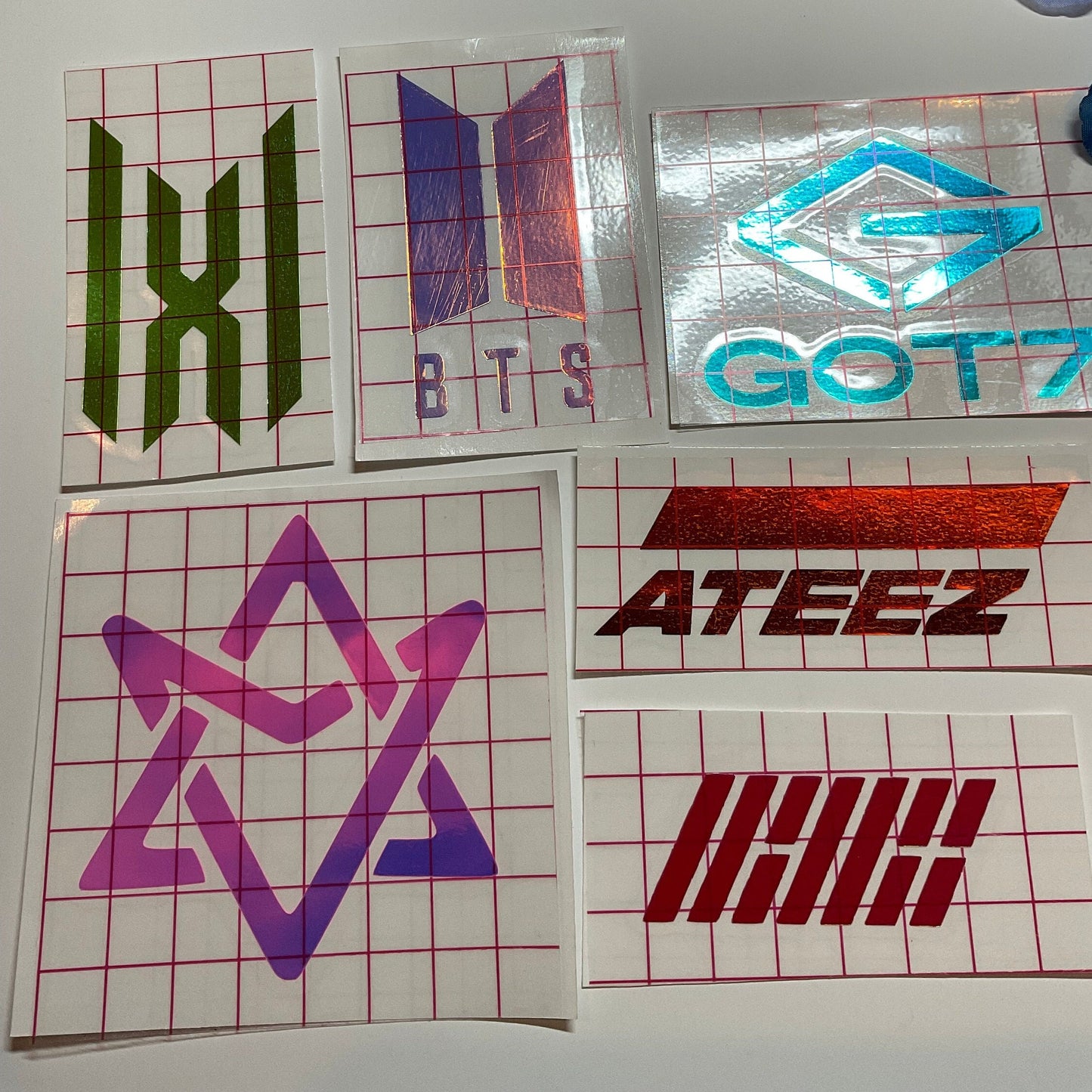 KPOP Logo Laptop / Car Decal (BTS, Seventeen, Twice, Red Velvet, GOT7, Ikon, Astro, Ateez, Blackpink, Nct/Nct 127/Nct U/Nct Dream, etc.)