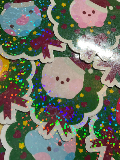 BT21 Minini Christmas Themed Holographic Sticker