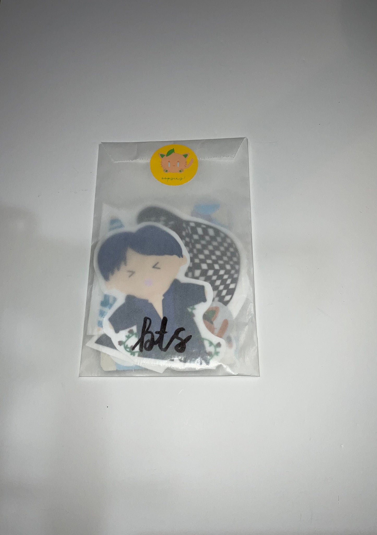 K-POP, BTS, & TXT Oopsie Grab Bag | Stickers | Decals | Buttons | Decorated Toploaders | Photocards