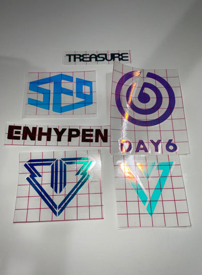 KPOP Logo Laptop / Car Decal (BTS, Seventeen, Twice, Red Velvet, GOT7, Ikon, Astro, Ateez, Blackpink, Nct/Nct 127/Nct U/Nct Dream, etc.)