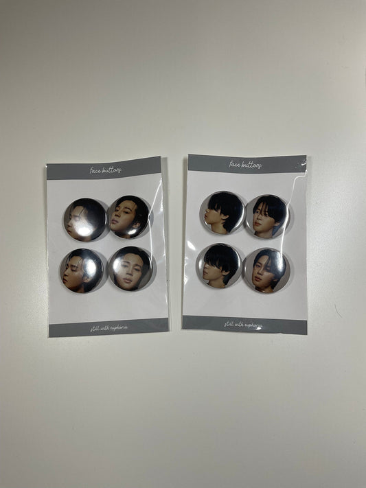 BTS Jimin Face Concept Photos 1.25" Plastic/Metal Pinback Buttons