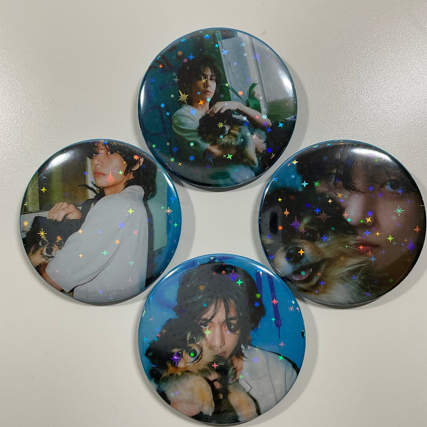 BTS V 'Layover' Concept Photos 2.25" (58 mm) Holographic Pinback Button