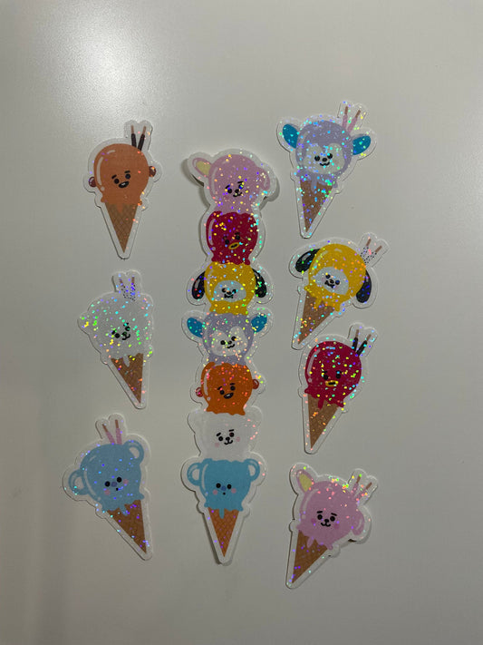 Ice Cream BT21 Holographic Sticker