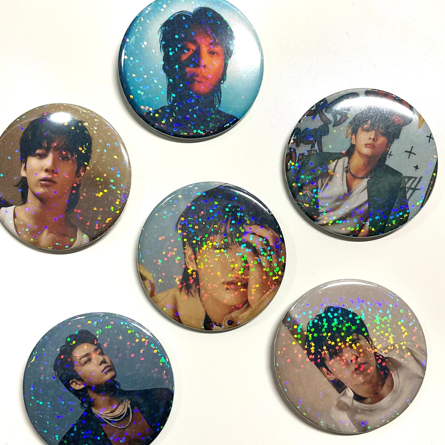 BTS Jungkook Golden Concept Photos 2.25" (58 mm) Holographic Pinback Button